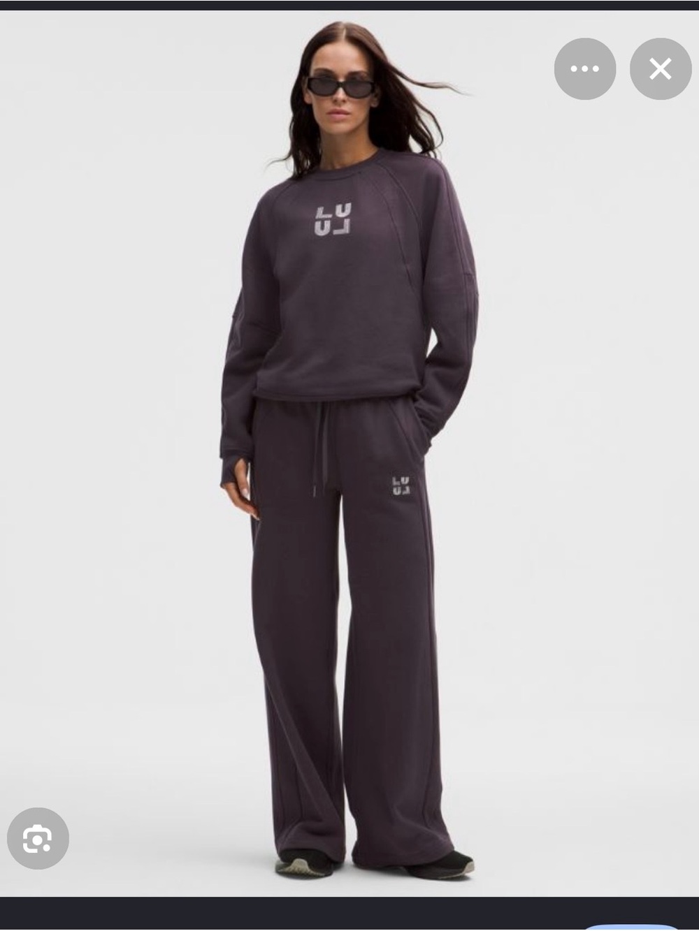 Lululemon Dark Plum Oversized Scuba Crew Neck